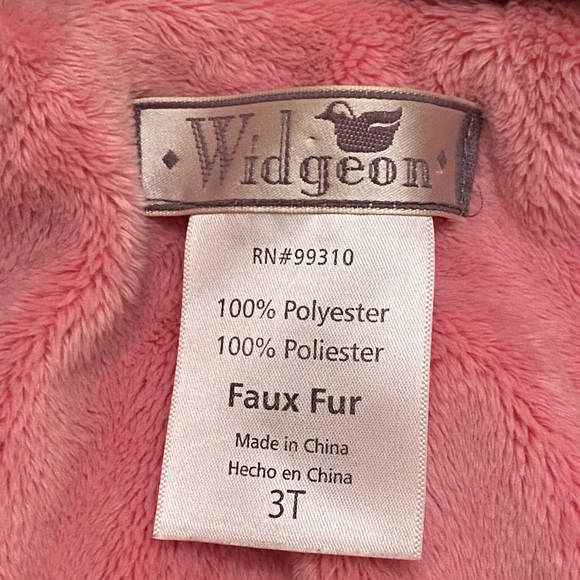 Widgeon Girls Zebra Faux Fur Coat w Hot Pink Faux Fur Lining w Black Bows/ 3T - Picture 8 of 8